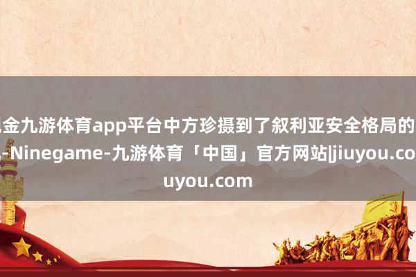 现金九游体育app平台中方珍摄到了叙利亚安全格局的变化-Ninegame-九游体育「中国」官方网站|jiuyou.com